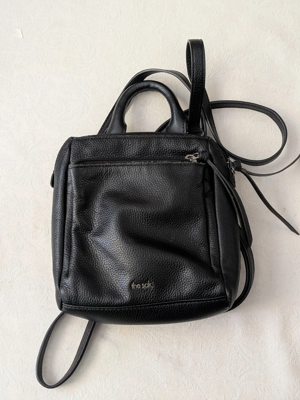 the sak Black Leather Convertible Backpack Crossbody